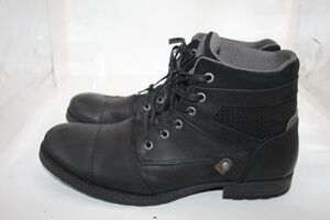 River Island Boots Mens Size 12 Black Nubuck Combat Dappy 6 Portugal Lace Up
